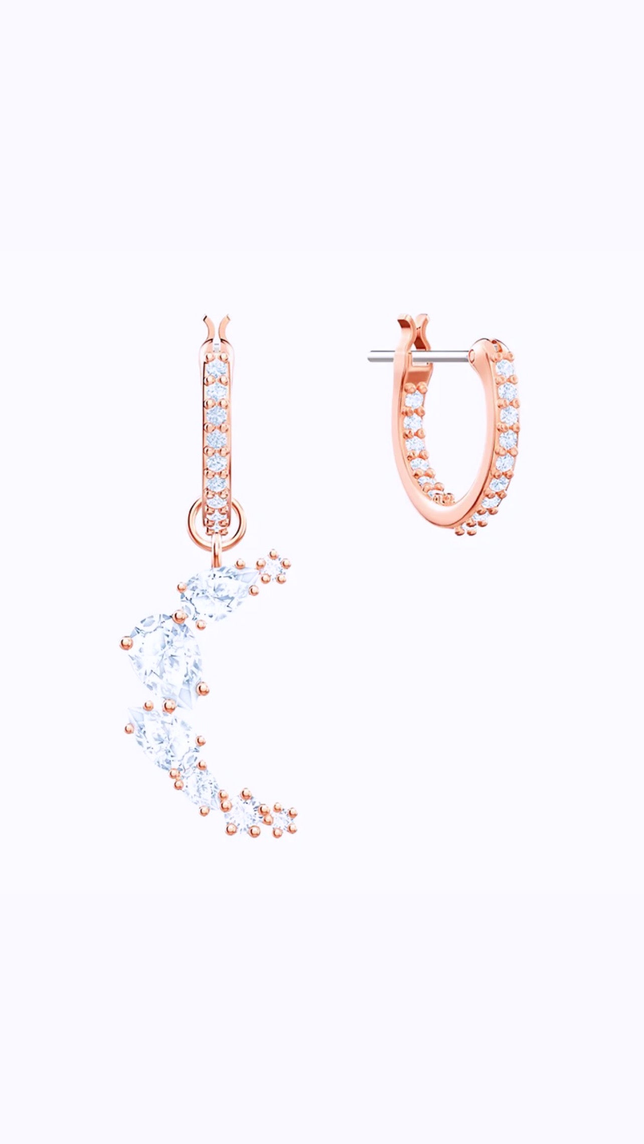 Starry Rose Crescent Earring