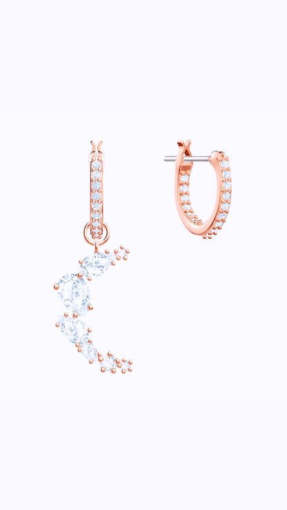 Starry Rose Crescent Earring