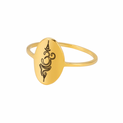 Gold Amulet Aum Ring