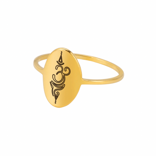 Gold Amulet Aum Ring