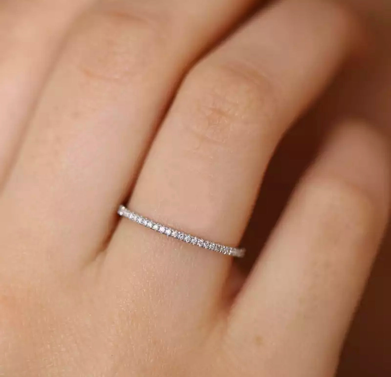 Silver Pave Eternity Stack Ring