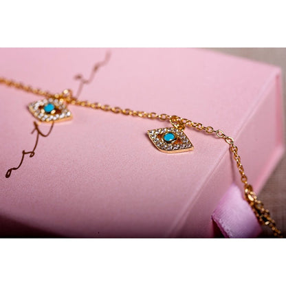 Gold Salisiah Evil Eye Anklet