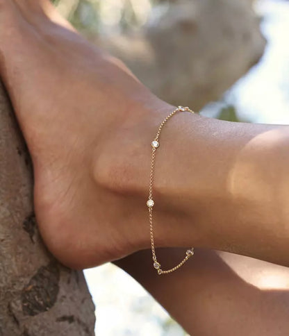 Bezel Sparkle Anklet