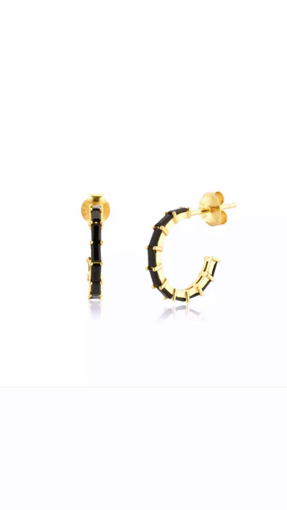 Spinel Baguette Hoop Earring