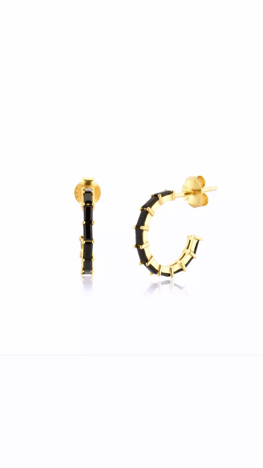 Spinel Baguette Hoop Earring