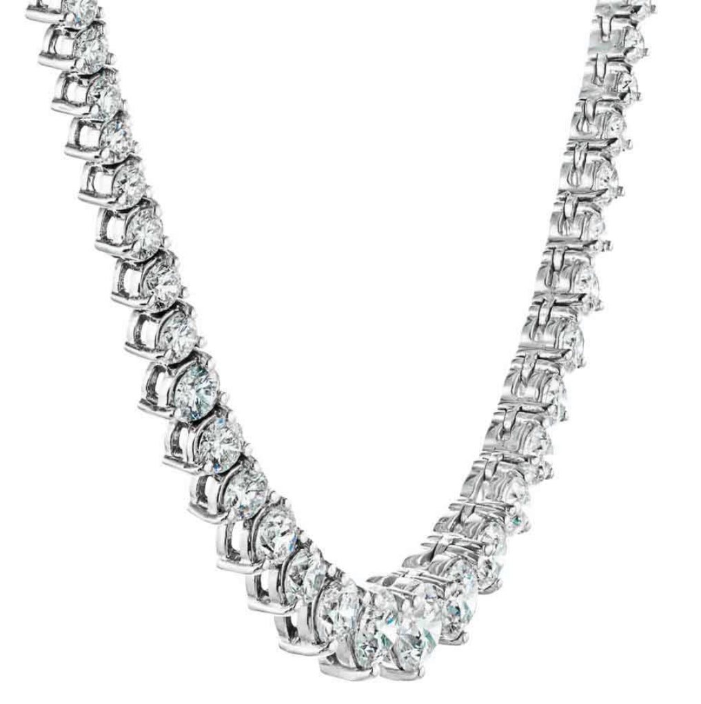 Silver Graduation Tennis Necklace