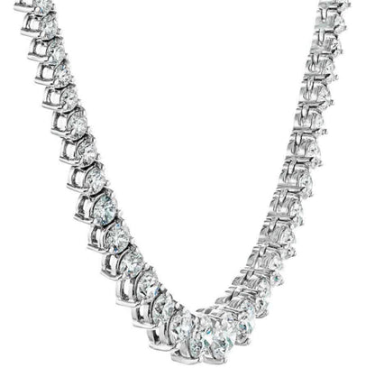 Silver Graduation Tennis Necklace
