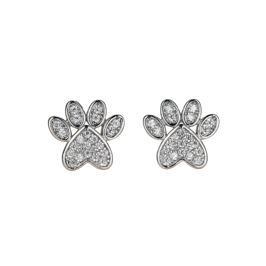 Pave Paw Print Earring
