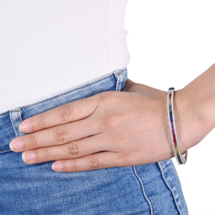 Gradient Corundum Princess Cut Bangle