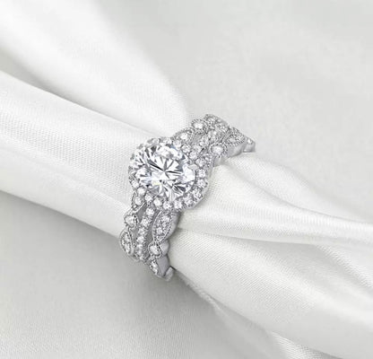 Oval Vintage Art Deco Bridal Set