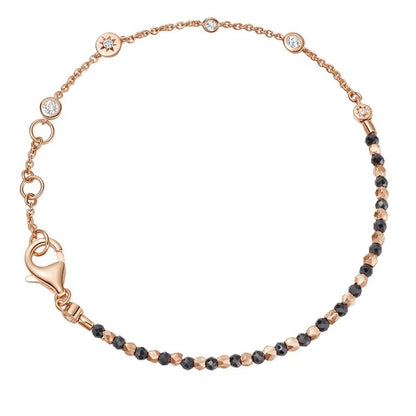 Rose Gold Obsidian Abyss Bracelet (925, 18k Vermeil)