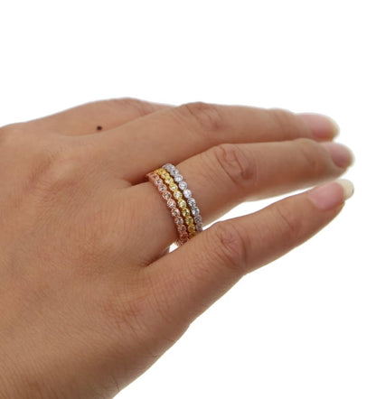 Gold/Silver/Rose Triple Vintage Ring Stack
