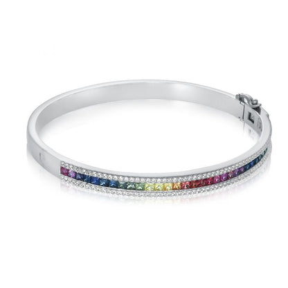 Gradient Corundum Princess Cut Bangle