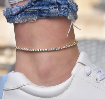 Silver Celestial Tennis Anklet