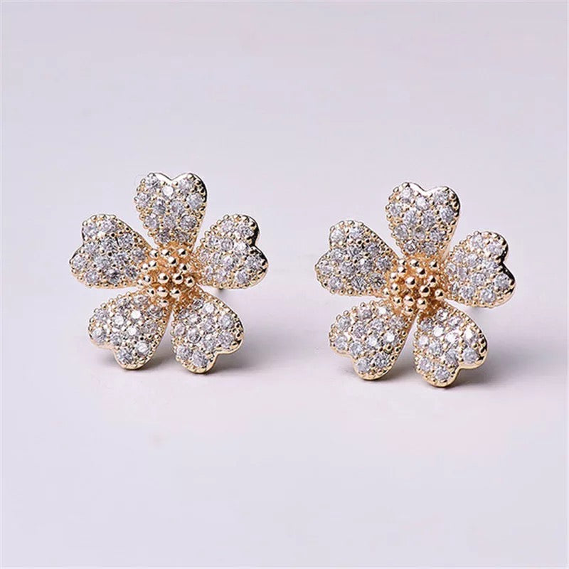 Golden Crystal Earring