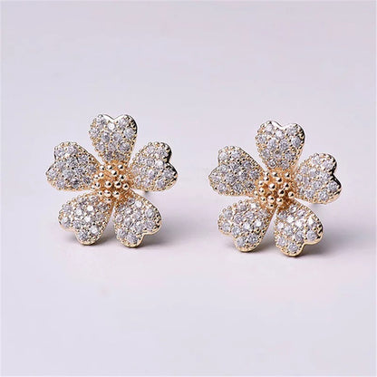 Golden Crystal Earring