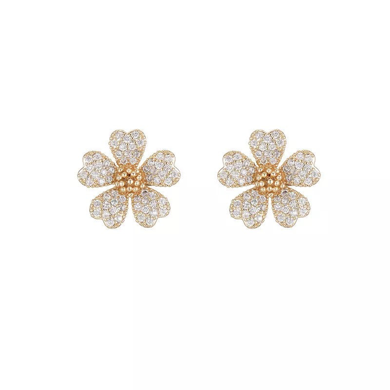 Golden Crystal Earring
