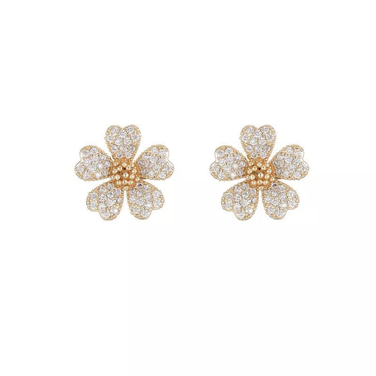 Golden Crystal Earring