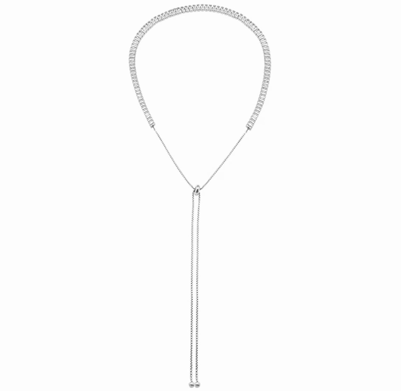 Silver Baguette Tennis Set