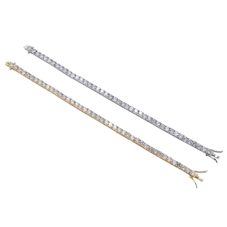Girls 3mm Brilliant Tennis Bracelet (Gold & Silver)