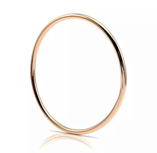 Girls Set of 2 Rose Gold Dome Bangles