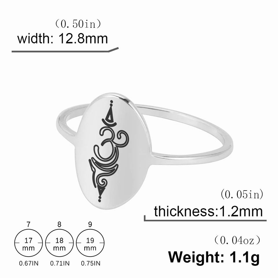 Silver Amulet Aum Ring