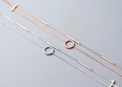 Silver Double Strand Circle of Life Bracelet