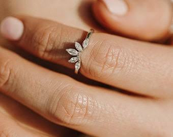 Gold Marquise Tiara Stack Ring