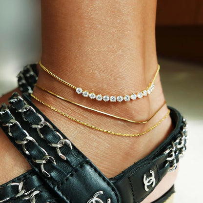 Gold Monte Carlo Tennis Anklet