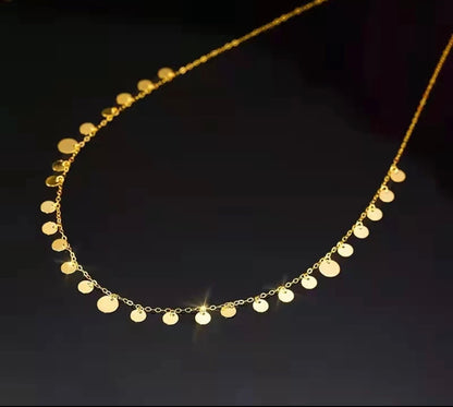 18k Gold Disc Necklace