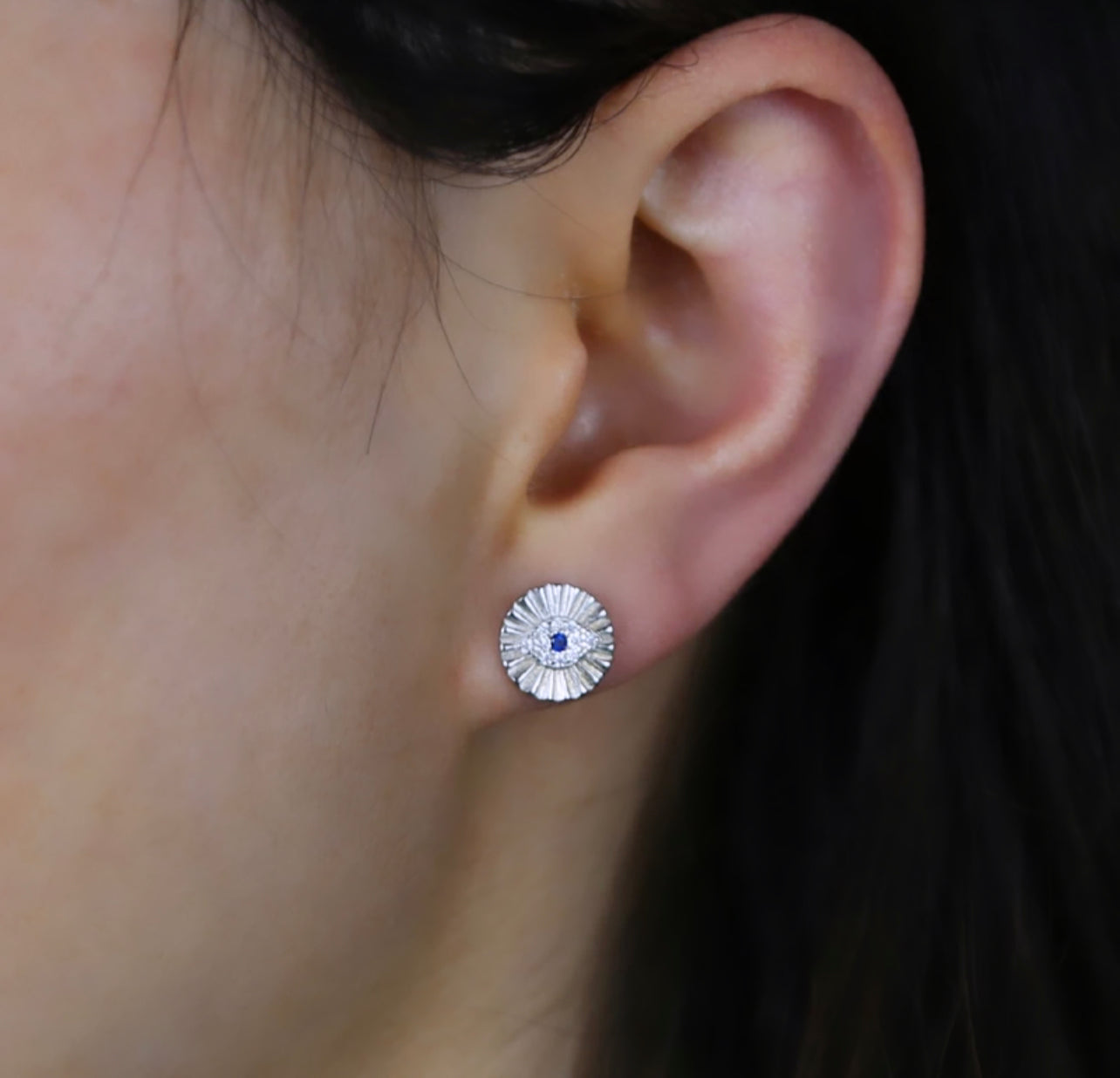 Sundisc Evil Eye Earring