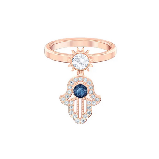 Moonlight Hamsa Hand Dangle Ring