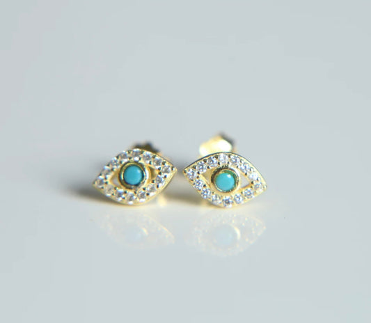 Golden Gleam Evil Eye Earring