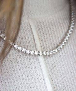 Silver Invisilink Tennis Necklace (4mm)