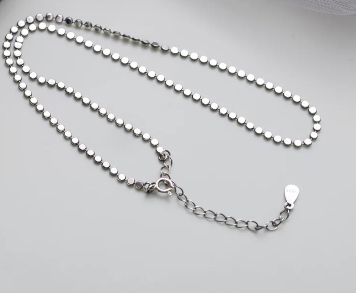 Silver Bead necklace/choker