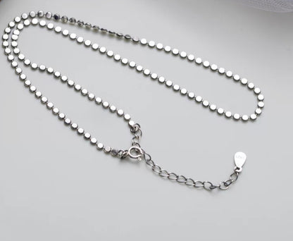 Silver Bead necklace/choker