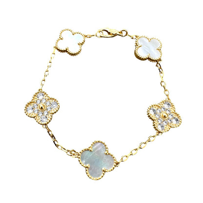 Gold & Pearl Vintage Pearl Pave Bracelet (925)