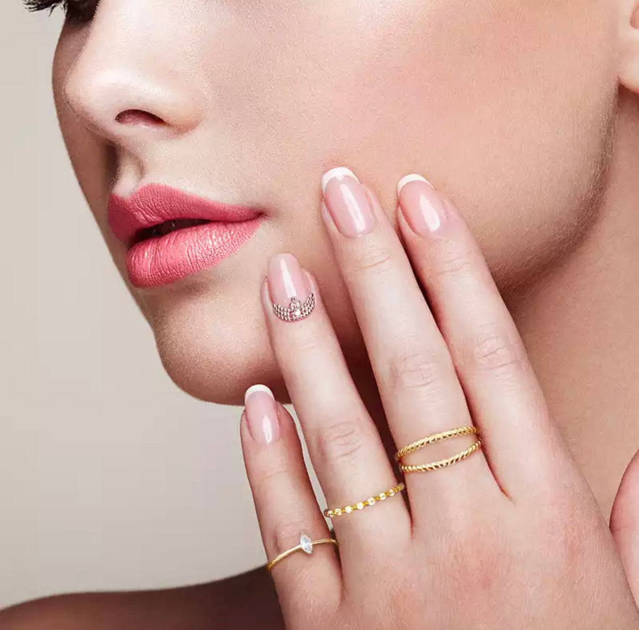 Gold Marquise Solitaire Stack Ring