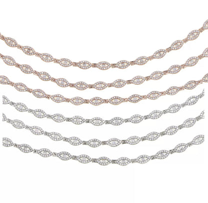 Rose Gold Pave Glam Evil Eye Necklace