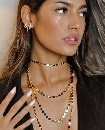 Mishkah Sequins Galore Glitter Disc Necklace