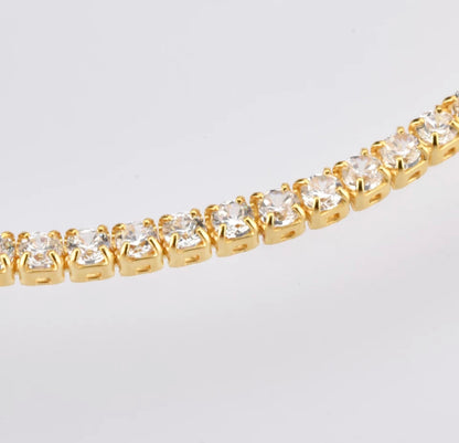 Gold 2mm Tennis bracelet (925)
