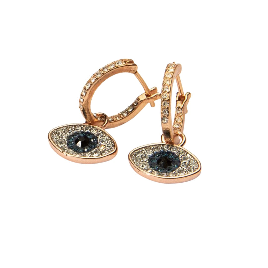 Moonlight Rose Gold Evil Eye Drop Earring