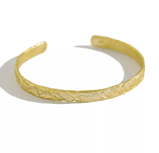 Gold Sandblast Foil Cuff