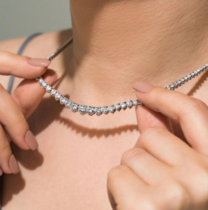 Silver Graduation Tennis Necklace