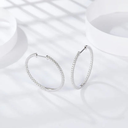 Starlight Moissanite Hoop Earrings