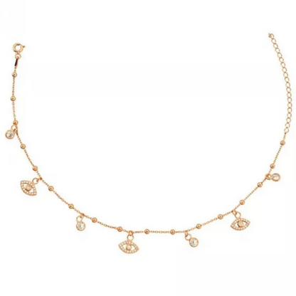 Rose Eyes Goddessa Evil Eye Anklet