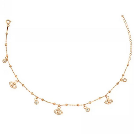Rose Eyes Goddessa Evil Eye Anklet