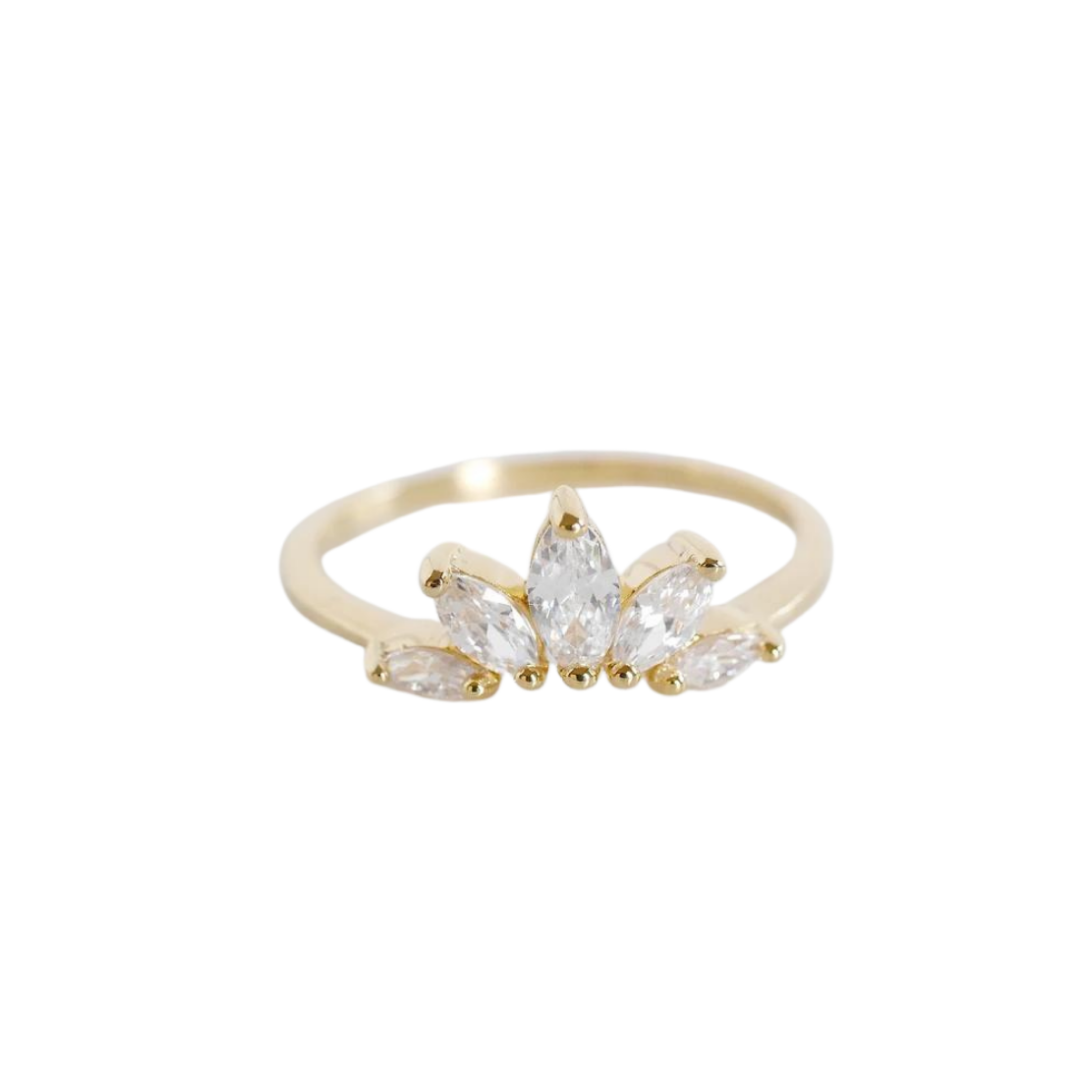 Gold Marquise Tiara Stack Ring