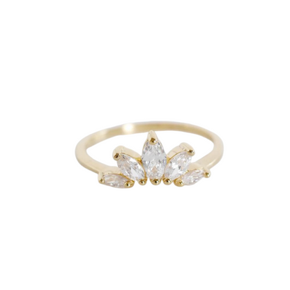 Gold Marquise Tiara Stack Ring