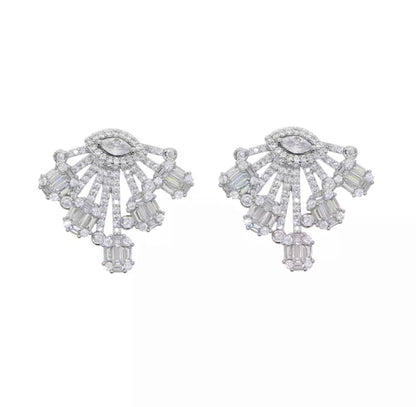 Silver Glitz Evil Eye Earring